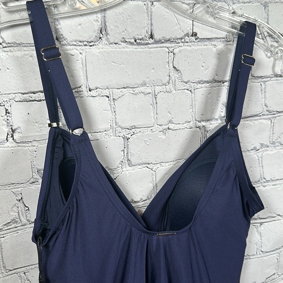 Calvin Klein Women's Standard Tankini Swimsuit Tummy Control Navy Blue size XS - Picture 15 of 16